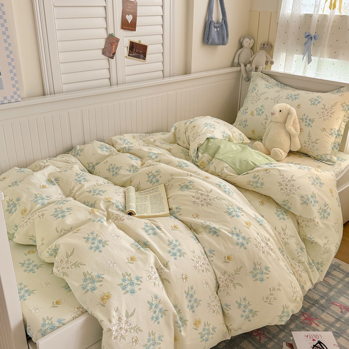 91家纺网 家纺一手货源 找家纺 尚帛 2026新款全棉品质喷气印花爆款四件套 多规格套件 单品系列-四件套学生款 春漫庭