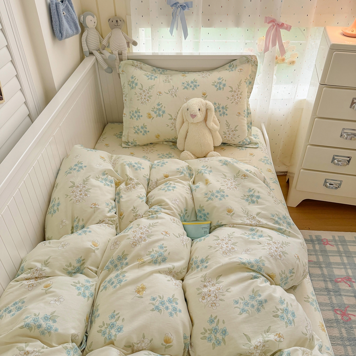 91家纺网 家纺一手货源 找家纺 尚帛 2026新款全棉品质喷气印花爆款四件套 多规格套件 单品系列-四件套学生款 春漫庭