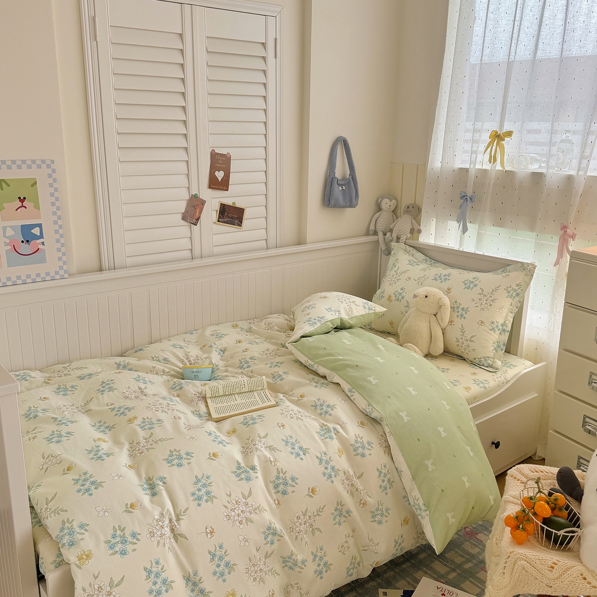 91家纺网 家纺一手货源 找家纺 尚帛 2026新款全棉品质喷气印花爆款四件套 多规格套件 单品系列-四件套学生款 春漫庭