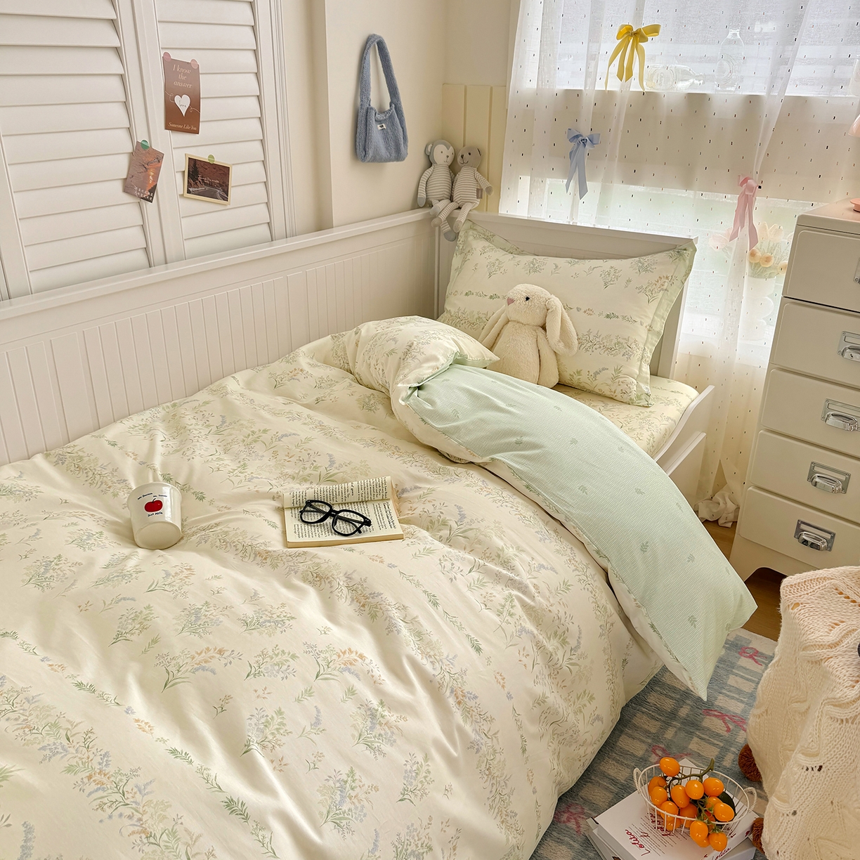 尚帛 2026新款全棉品质喷气印花爆款四件套 多规格套件 单品系列-四件套学生款 丛草集