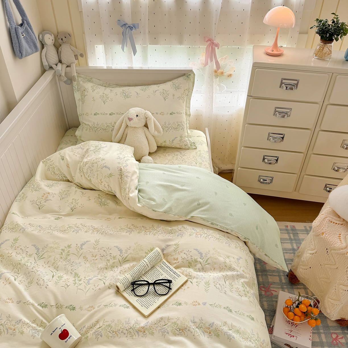 91家纺网 家纺一手货源 找家纺 尚帛 2026新款全棉品质喷气印花爆款四件套 多规格套件 单品系列-四件套学生款 丛草集