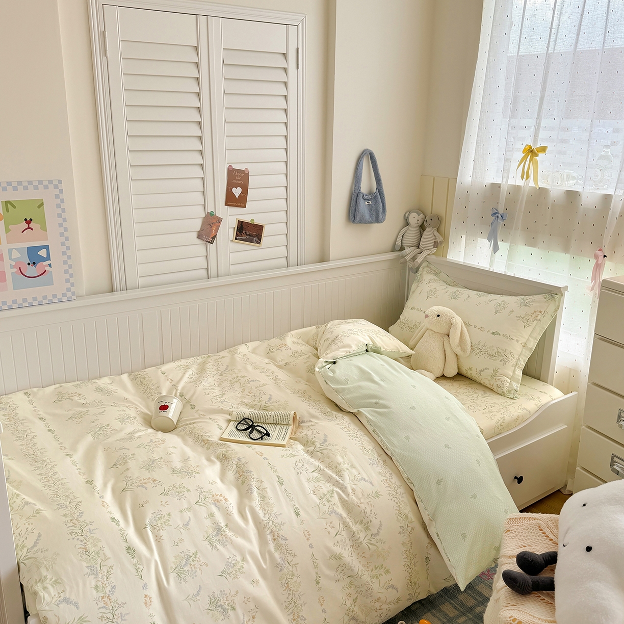 91家纺网 家纺一手货源 找家纺 尚帛 2026新款全棉品质喷气印花爆款四件套 多规格套件 单品系列-四件套学生款 丛草集