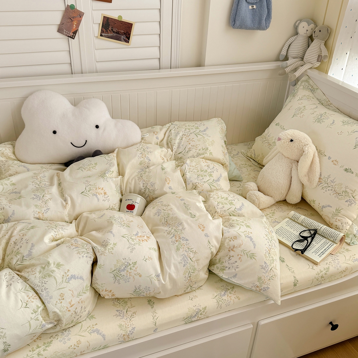 91家纺网 家纺一手货源 找家纺 尚帛 2026新款全棉品质喷气印花爆款四件套 多规格套件 单品系列-四件套学生款 丛草集