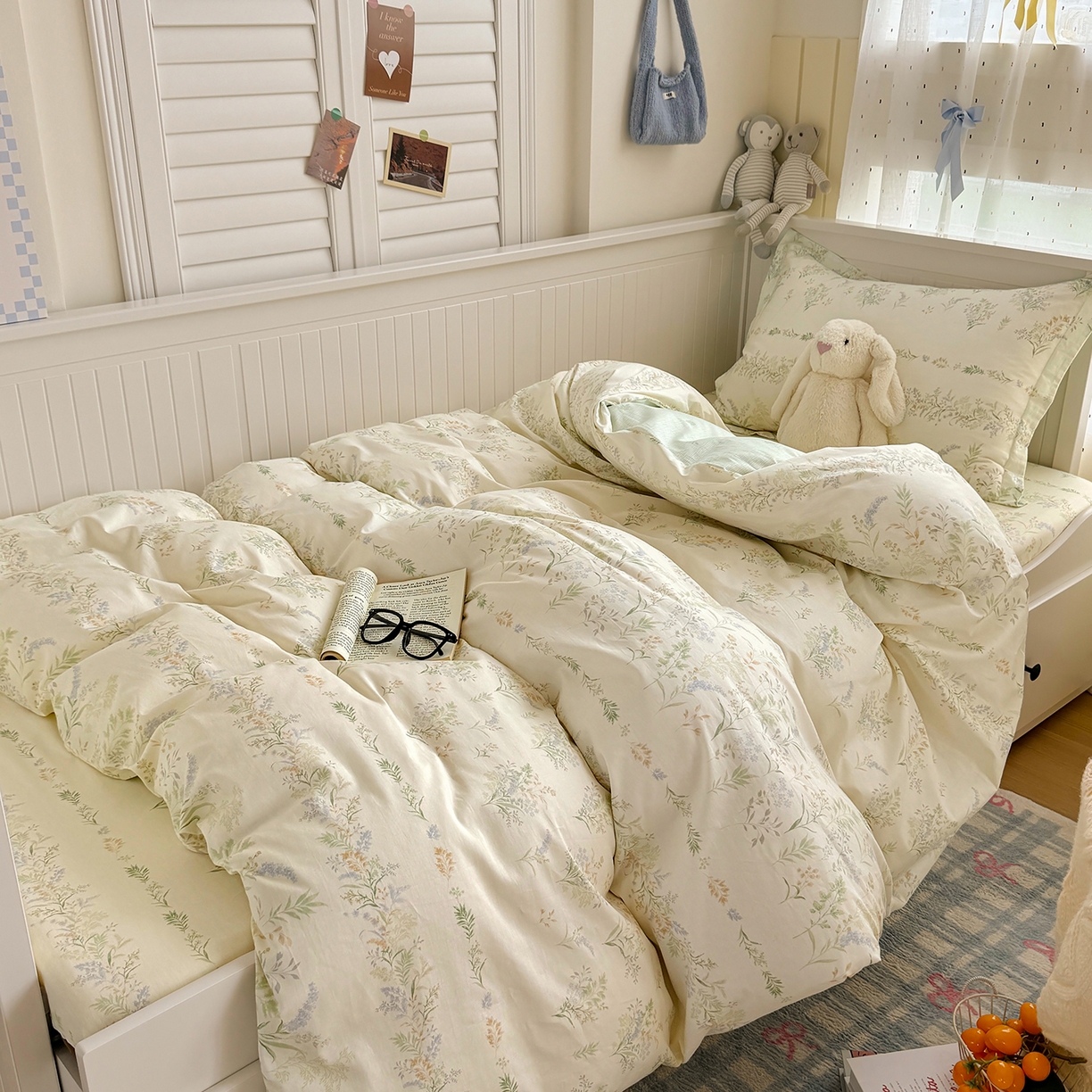 91家纺网 家纺一手货源 找家纺 尚帛 2026新款全棉品质喷气印花爆款四件套 多规格套件 单品系列-四件套学生款 丛草集