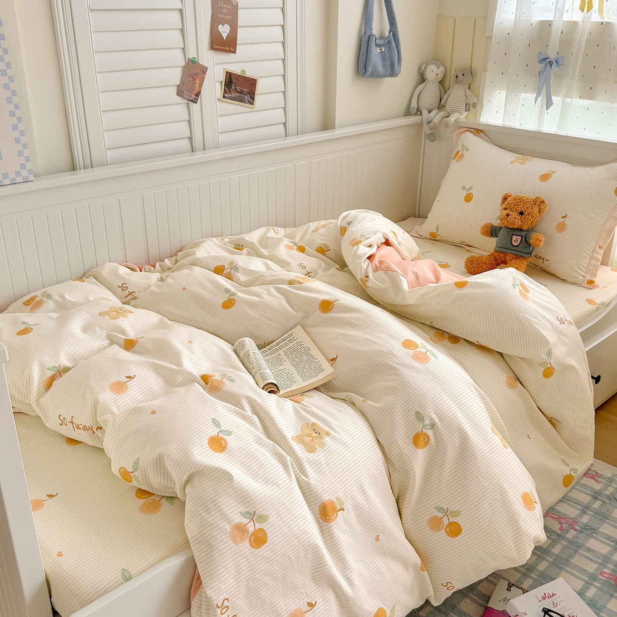 91家纺网 家纺一手货源 找家纺 尚帛 2026新款全棉品质喷气印花爆款四件套 多规格套件 单品系列-四件套学生款 欢乐碰碰熊