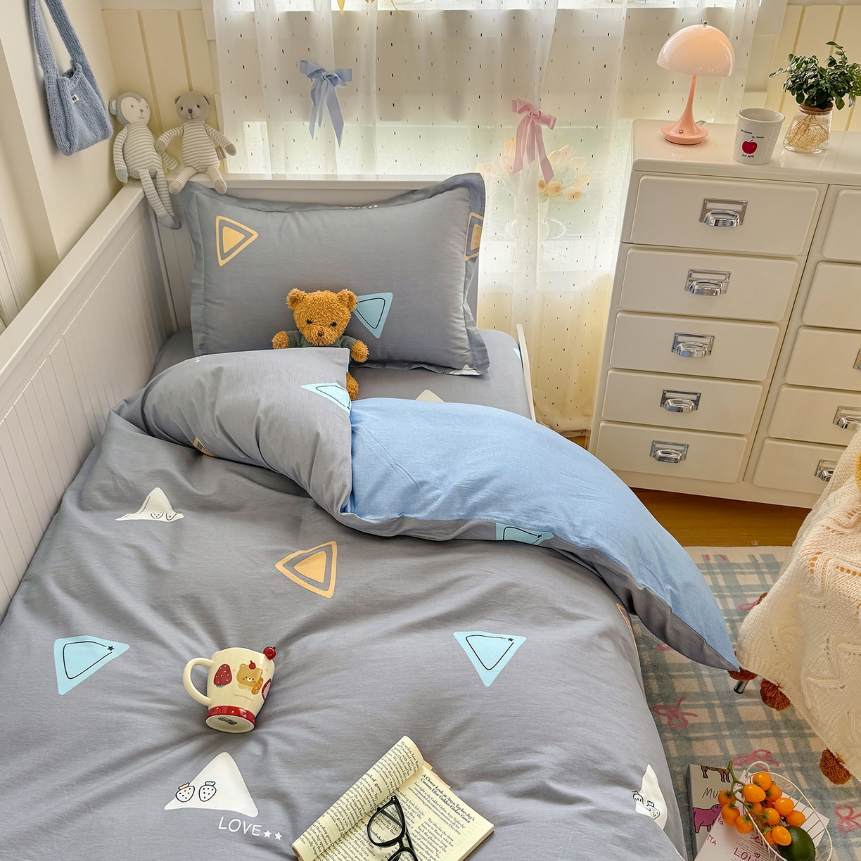 91家纺网 家纺一手货源 找家纺 尚帛 2026新款全棉品质喷气印花爆款四件套 多规格套件 单品系列-四件套学生款 吉米