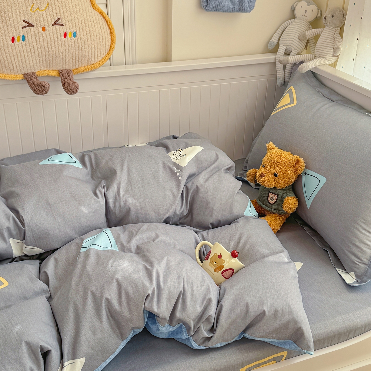 91家纺网 家纺一手货源 找家纺 尚帛 2026新款全棉品质喷气印花爆款四件套 多规格套件 单品系列-四件套学生款 吉米