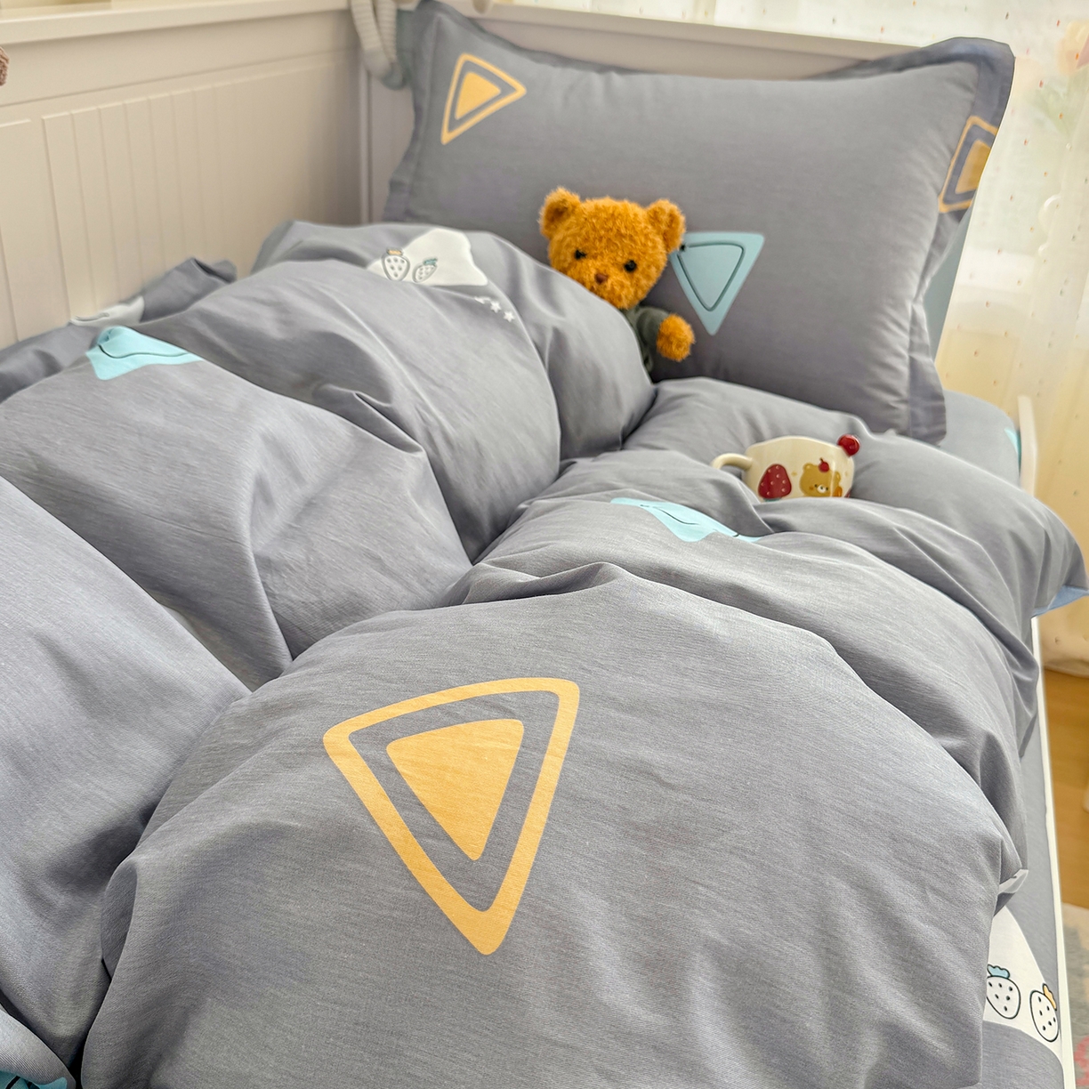 91家纺网 家纺一手货源 找家纺 尚帛 2026新款全棉品质喷气印花爆款四件套 多规格套件 单品系列-四件套学生款 吉米