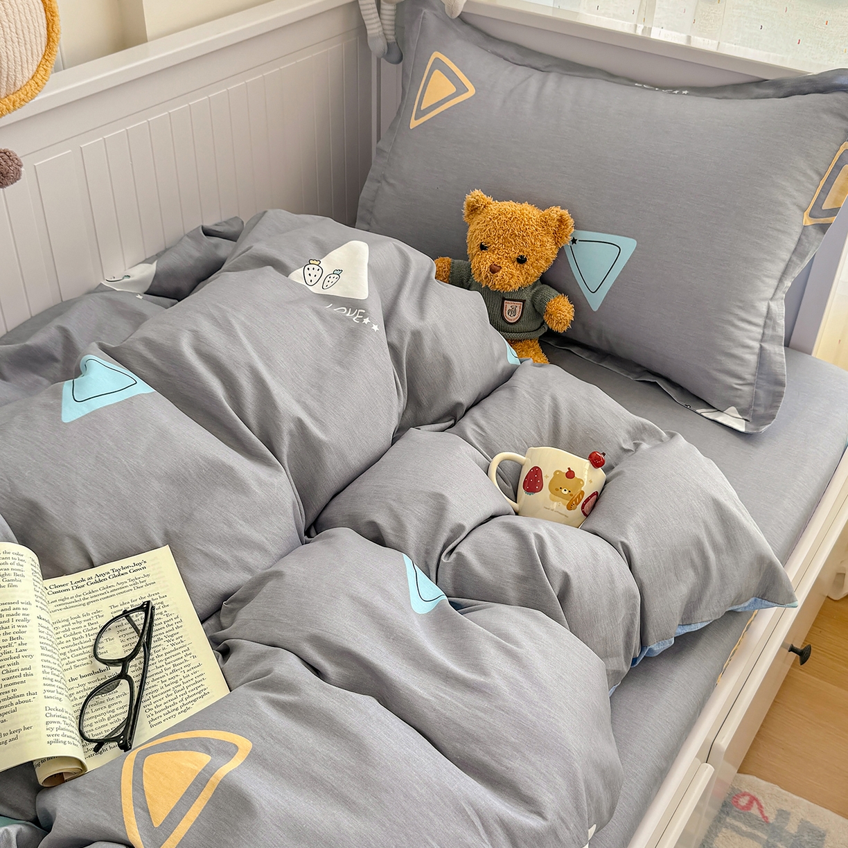 91家纺网 家纺一手货源 找家纺 尚帛 2026新款全棉品质喷气印花爆款四件套 多规格套件 单品系列-四件套学生款 吉米