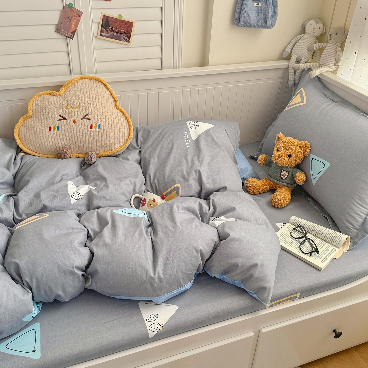 91家纺网 家纺一手货源 找家纺 尚帛 2026新款全棉品质喷气印花爆款四件套 多规格套件 单品系列-四件套学生款 吉米