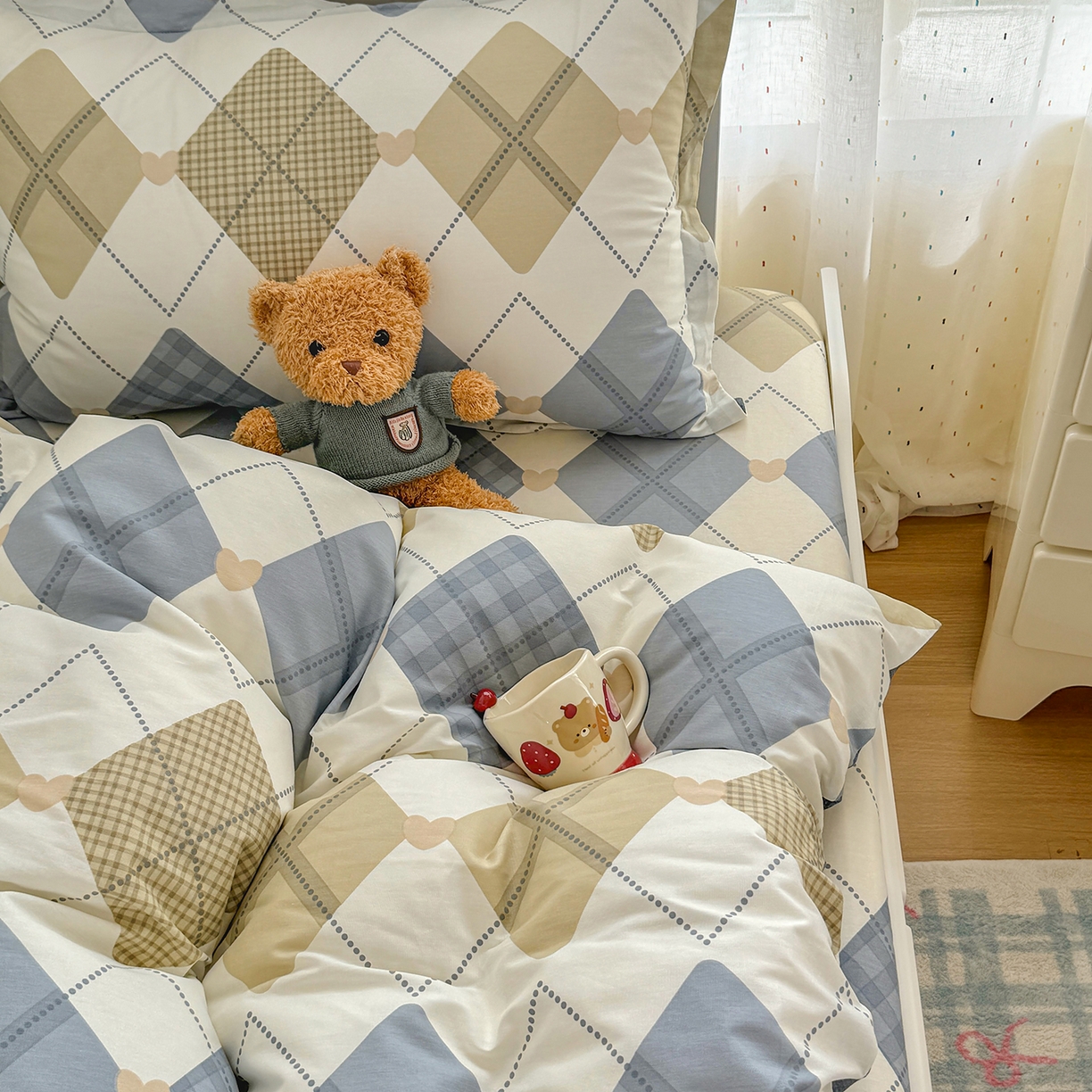 91家纺网 家纺一手货源 找家纺 尚帛 2026新款全棉品质喷气印花爆款四件套 多规格套件 单品系列-四件套学生款 佳丽斯