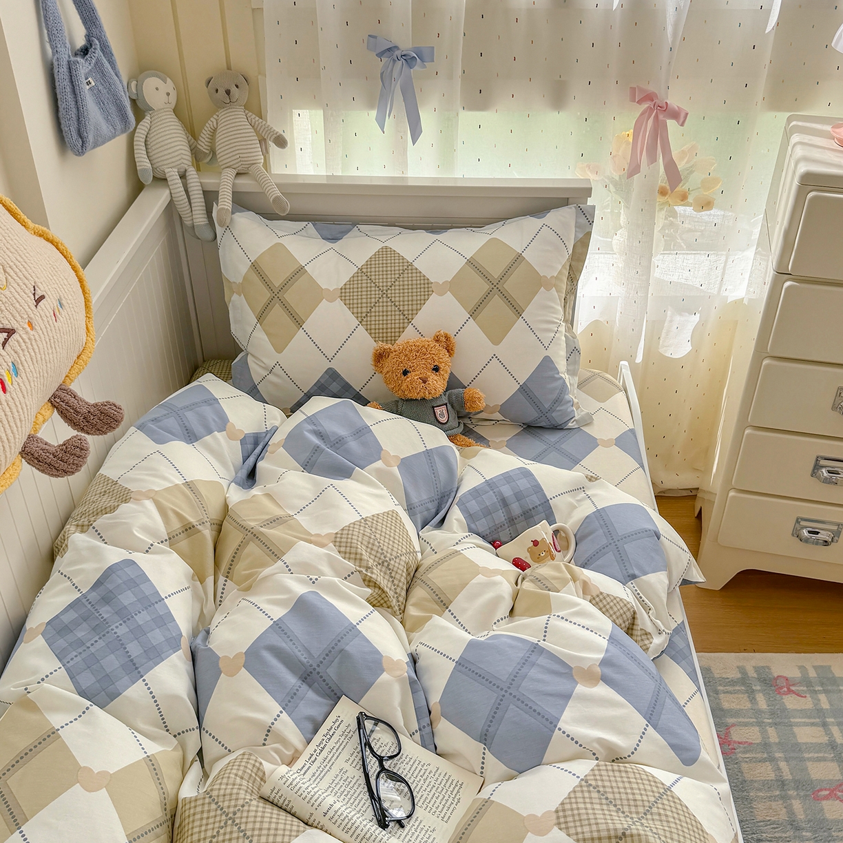 91家纺网 家纺一手货源 找家纺 尚帛 2026新款全棉品质喷气印花爆款四件套 多规格套件 单品系列-四件套学生款 佳丽斯