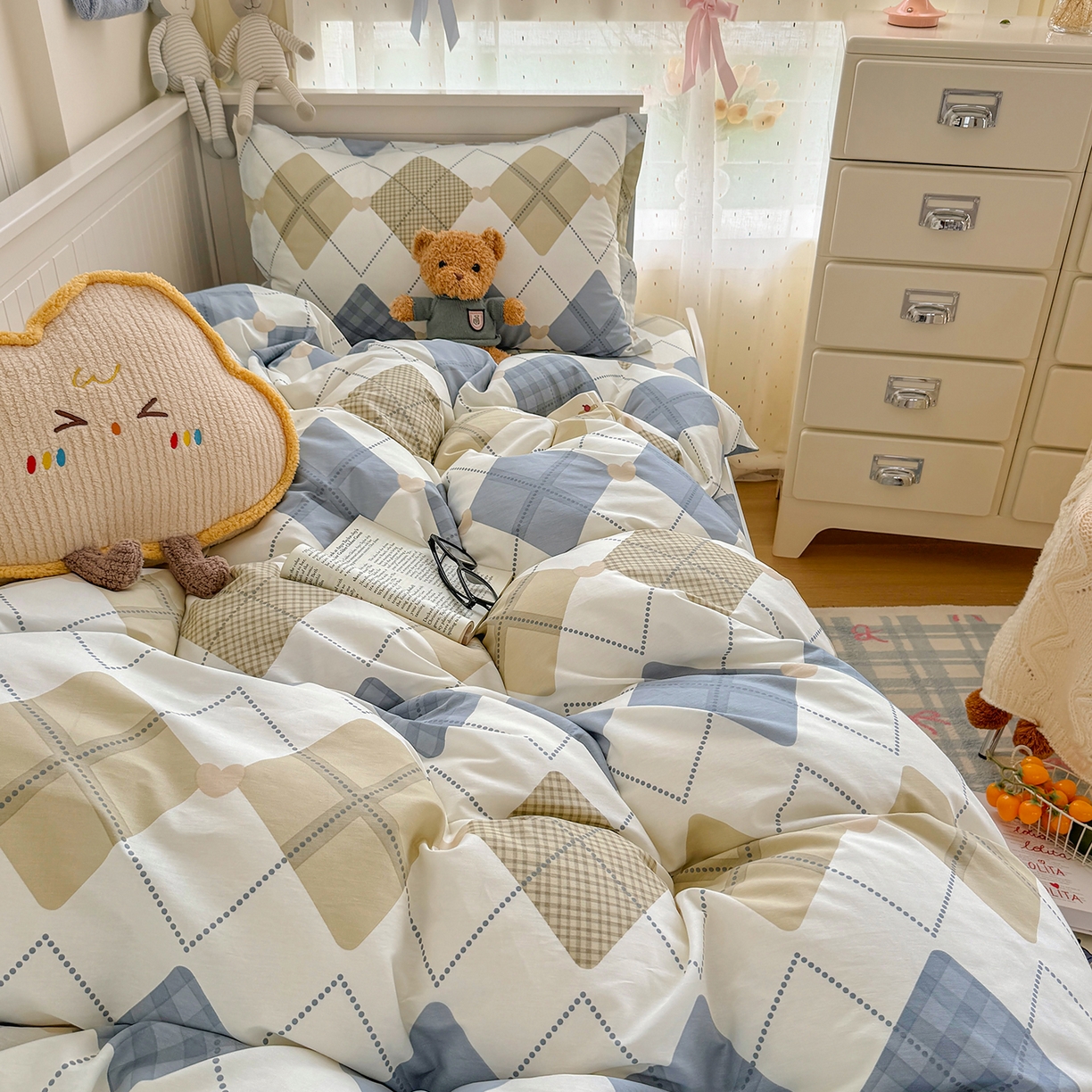 91家纺网 家纺一手货源 找家纺 尚帛 2026新款全棉品质喷气印花爆款四件套 多规格套件 单品系列-四件套学生款 佳丽斯