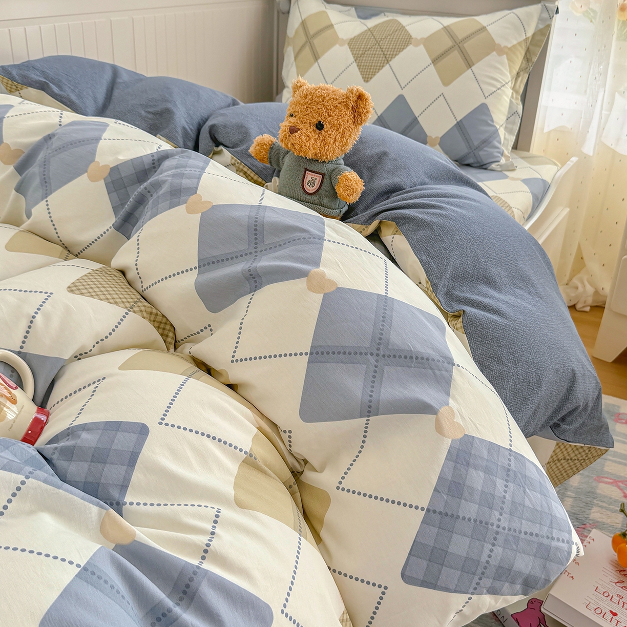 91家纺网 家纺一手货源 找家纺 尚帛 2026新款全棉品质喷气印花爆款四件套 多规格套件 单品系列-四件套学生款 佳丽斯