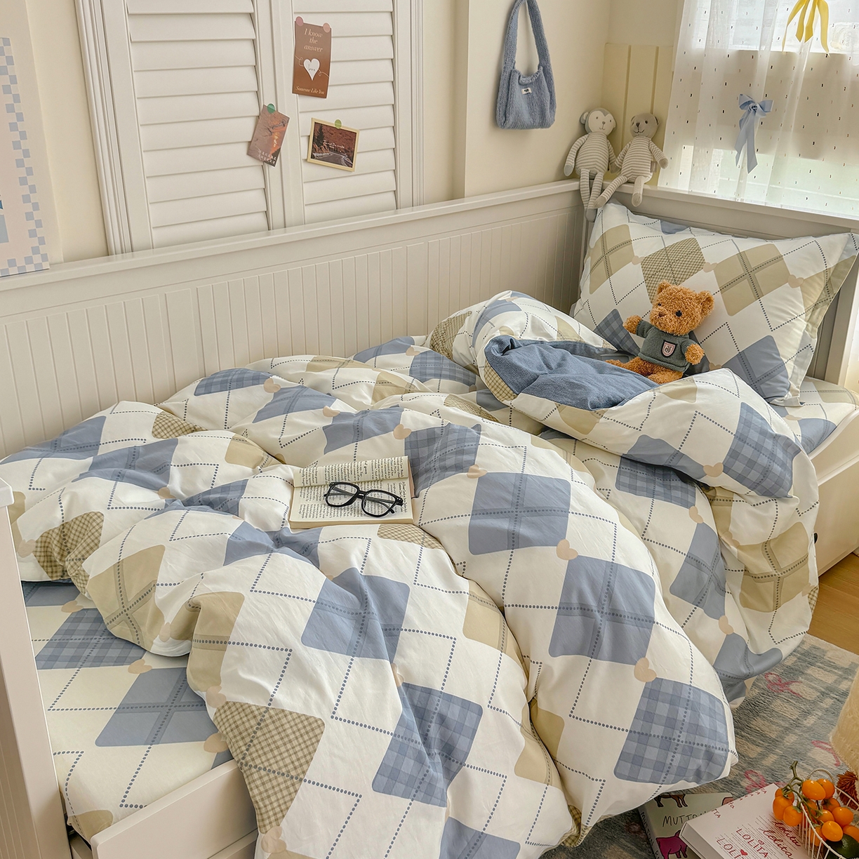 91家纺网 家纺一手货源 找家纺 尚帛 2026新款全棉品质喷气印花爆款四件套 多规格套件 单品系列-四件套学生款 佳丽斯