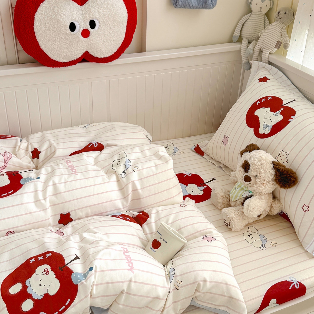 91家纺网 家纺一手货源 找家纺 尚帛 2026新款全棉品质喷气印花爆款四件套 多规格套件 单品系列-四件套学生款 派对柯基