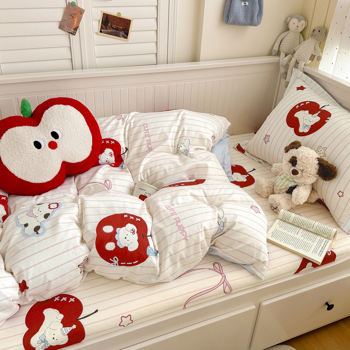 91家纺网 家纺一手货源 找家纺 尚帛 2026新款全棉品质喷气印花爆款四件套 多规格套件 单品系列-四件套学生款 派对柯基