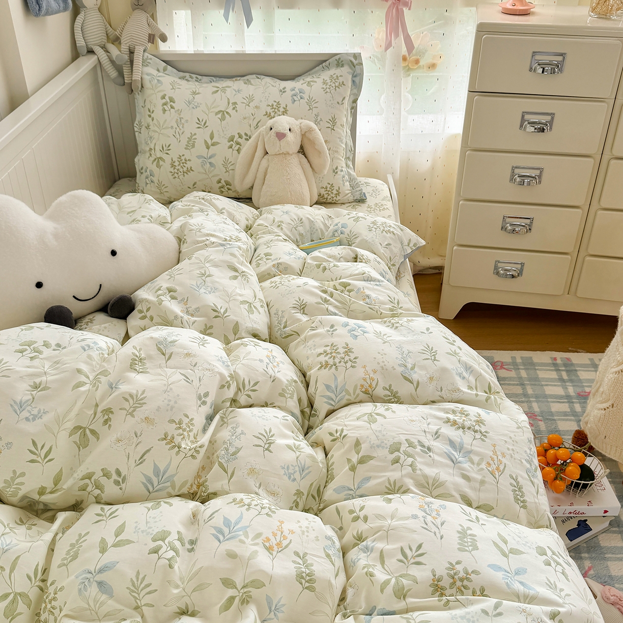 91家纺网 家纺一手货源 找家纺 尚帛 2026新款全棉品质喷气印花爆款四件套 多规格套件 单品系列-四件套学生款 浅草繁花