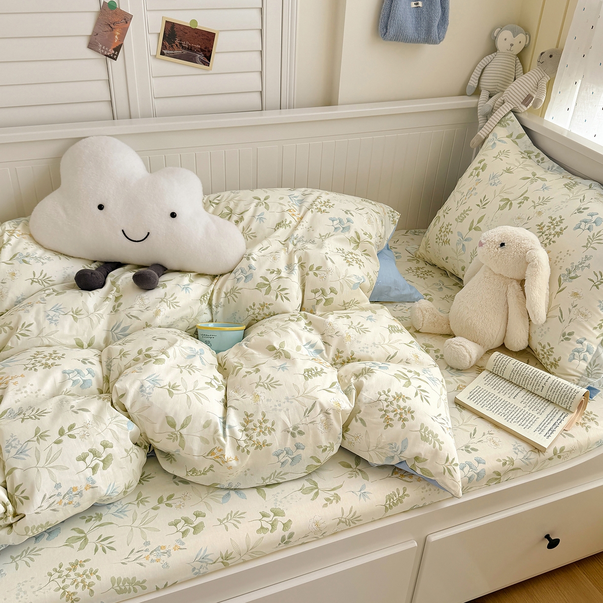 91家纺网 家纺一手货源 找家纺 尚帛 2026新款全棉品质喷气印花爆款四件套 多规格套件 单品系列-四件套学生款 浅草繁花