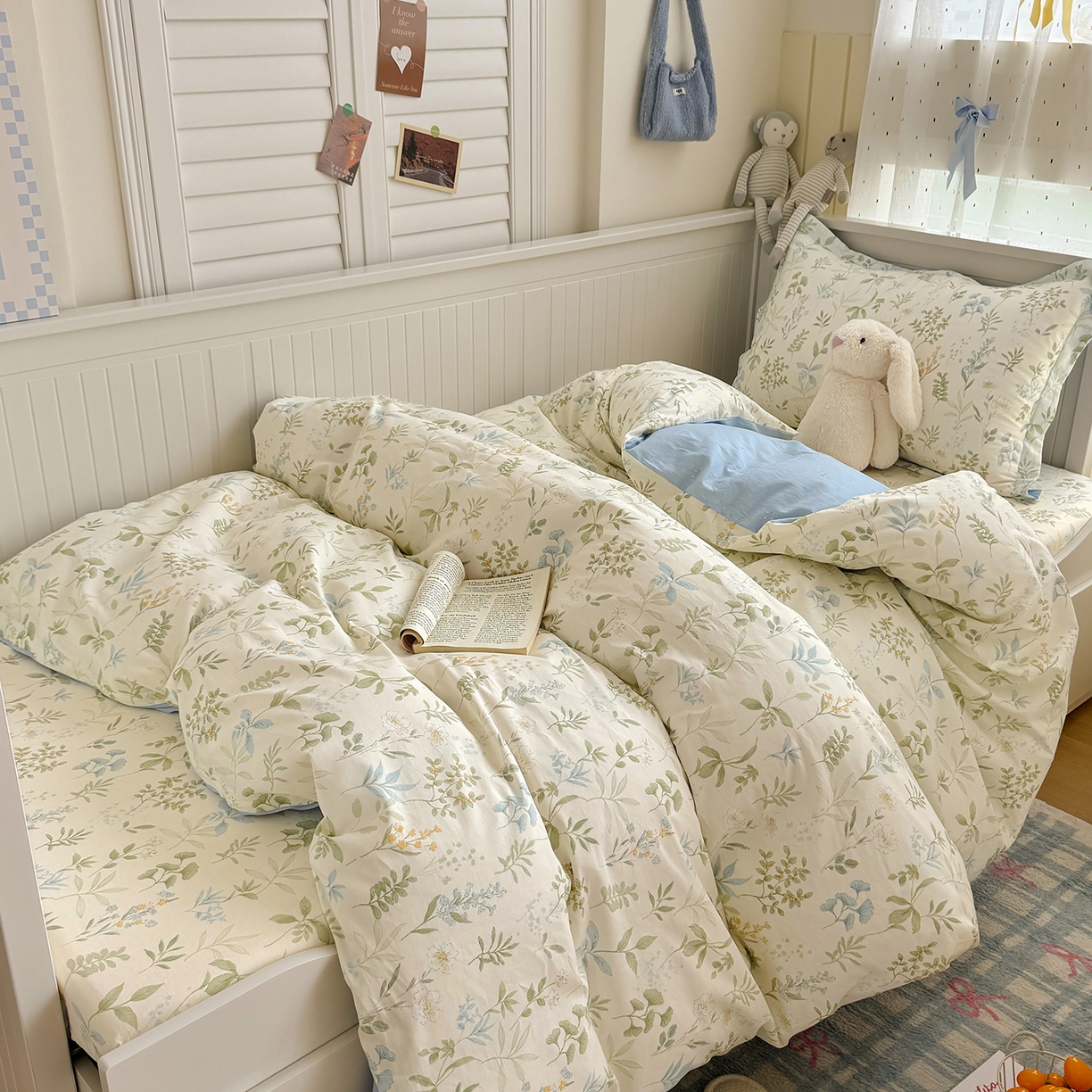 91家纺网 家纺一手货源 找家纺 尚帛 2026新款全棉品质喷气印花爆款四件套 多规格套件 单品系列-四件套学生款 浅草繁花