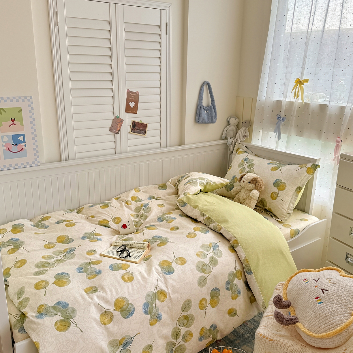 91家纺网 家纺一手货源 找家纺 尚帛 2026新款全棉品质喷气印花爆款四件套 多规格套件 单品系列-四件套学生款 秋飘铃