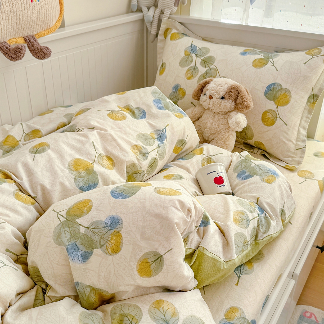 91家纺网 家纺一手货源 找家纺 尚帛 2026新款全棉品质喷气印花爆款四件套 多规格套件 单品系列-四件套学生款 秋飘铃