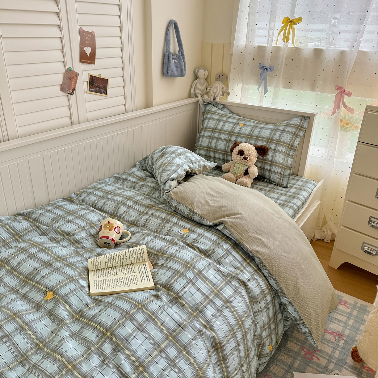 尚帛 2026新款全棉品质喷气印花爆款四件套 多规格套件 单品系列-四件套学生款 闪耀的星