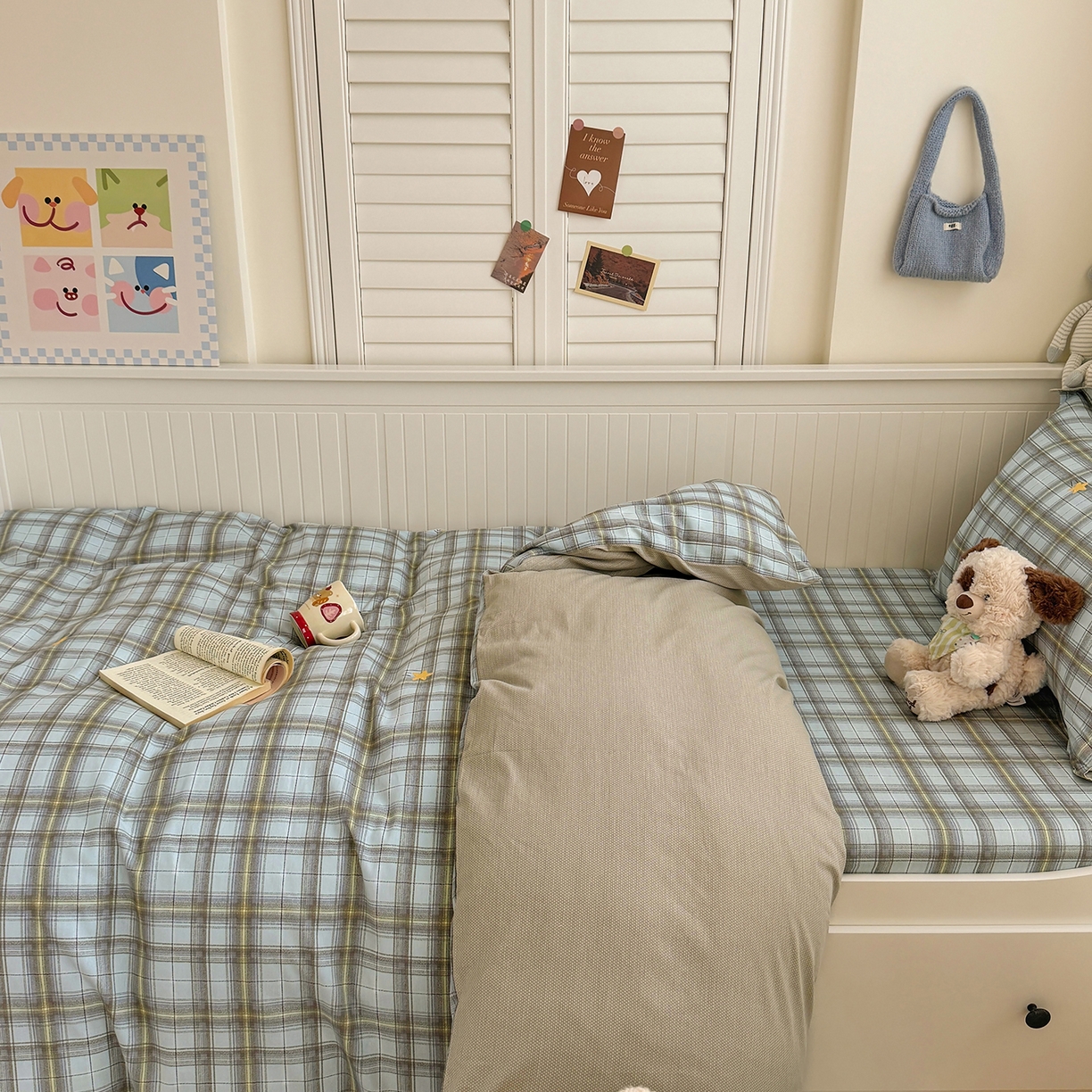 91家纺网 家纺一手货源 找家纺 尚帛 2026新款全棉品质喷气印花爆款四件套 多规格套件 单品系列-四件套学生款 闪耀的星