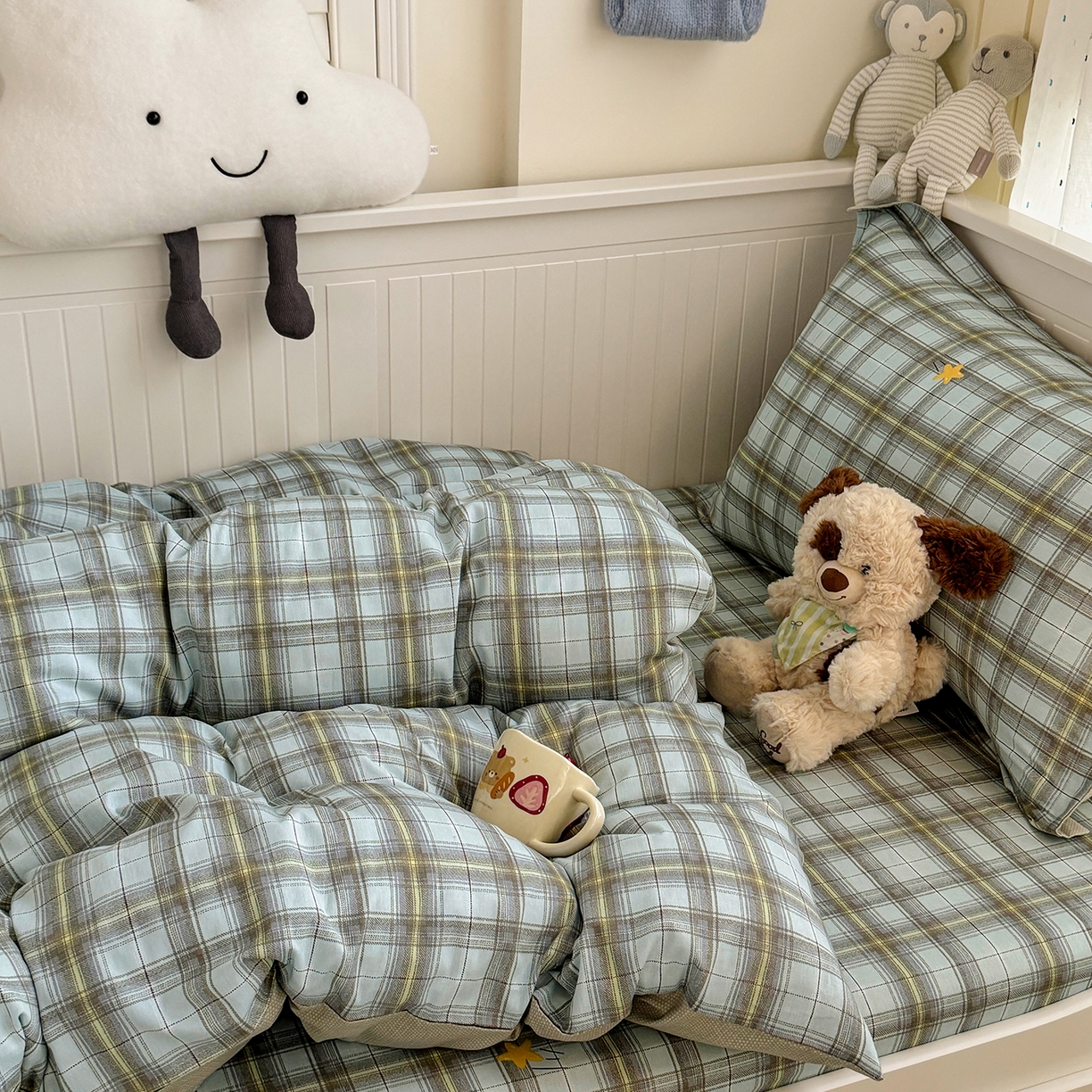 91家纺网 家纺一手货源 找家纺 尚帛 2026新款全棉品质喷气印花爆款四件套 多规格套件 单品系列-四件套学生款 闪耀的星