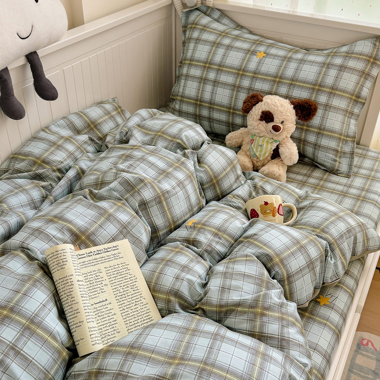 91家纺网 家纺一手货源 找家纺 尚帛 2026新款全棉品质喷气印花爆款四件套 多规格套件 单品系列-四件套学生款 闪耀的星