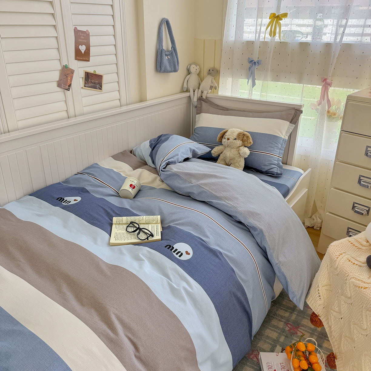 尚帛 2026新款全棉品质喷气印花爆款四件套 多规格套件 单品系列-四件套学生款 时尚慕斯