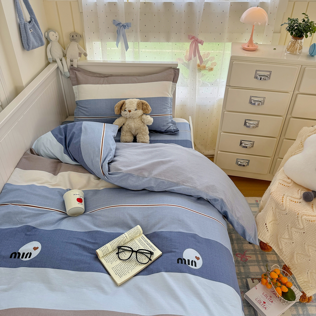 91家纺网 家纺一手货源 找家纺 尚帛 2026新款全棉品质喷气印花爆款四件套 多规格套件 单品系列-四件套学生款 时尚慕斯