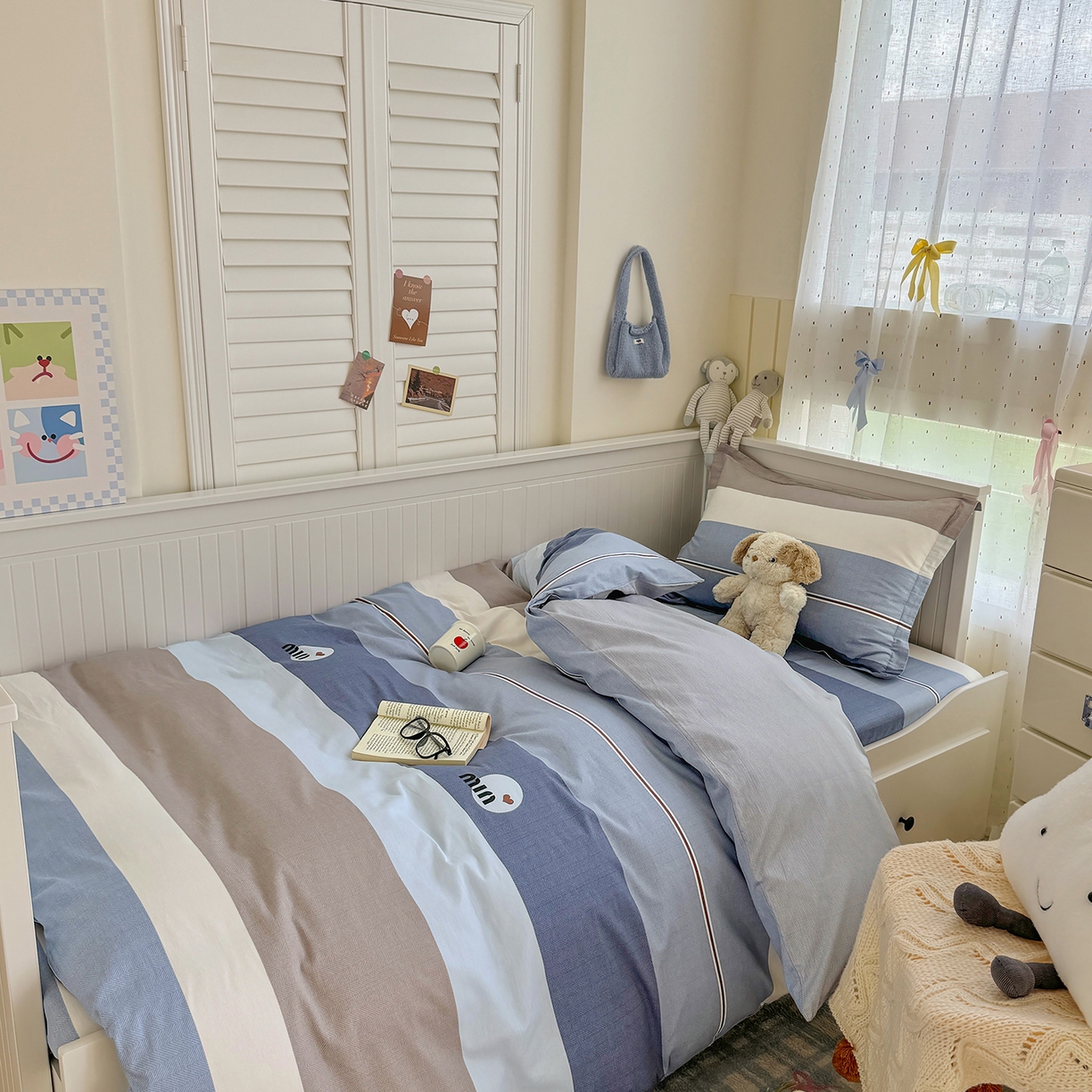 91家纺网 家纺一手货源 找家纺 尚帛 2026新款全棉品质喷气印花爆款四件套 多规格套件 单品系列-四件套学生款 时尚慕斯