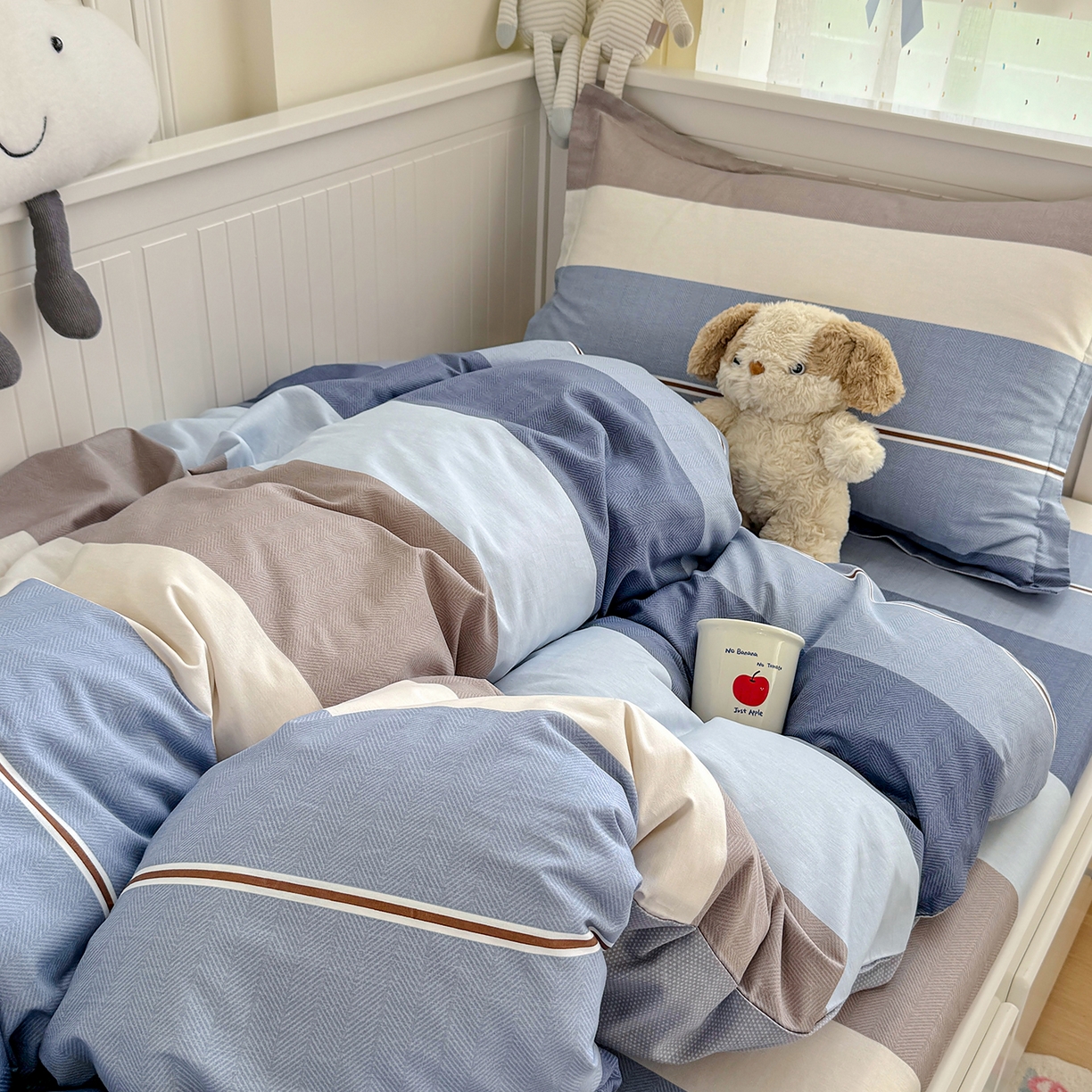 91家纺网 家纺一手货源 找家纺 尚帛 2026新款全棉品质喷气印花爆款四件套 多规格套件 单品系列-四件套学生款 时尚慕斯