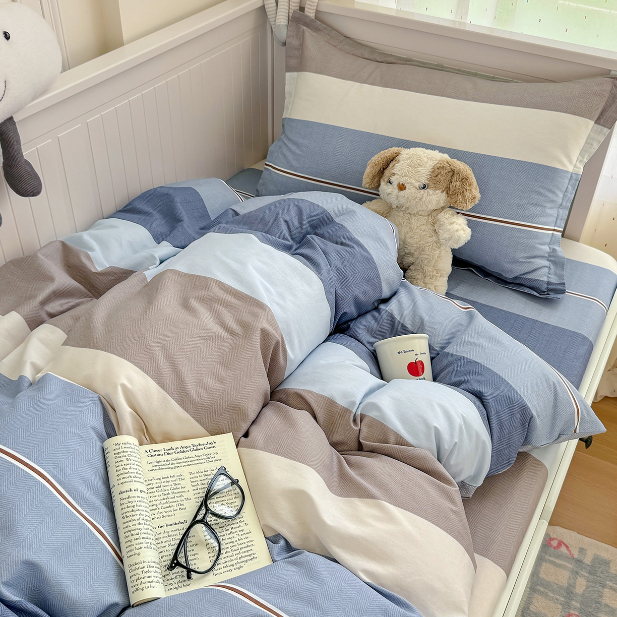 91家纺网 家纺一手货源 找家纺 尚帛 2026新款全棉品质喷气印花爆款四件套 多规格套件 单品系列-四件套学生款 时尚慕斯