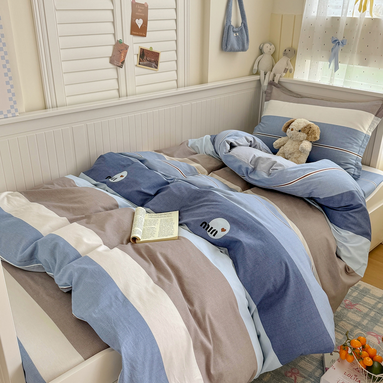 91家纺网 家纺一手货源 找家纺 尚帛 2026新款全棉品质喷气印花爆款四件套 多规格套件 单品系列-四件套学生款 时尚慕斯