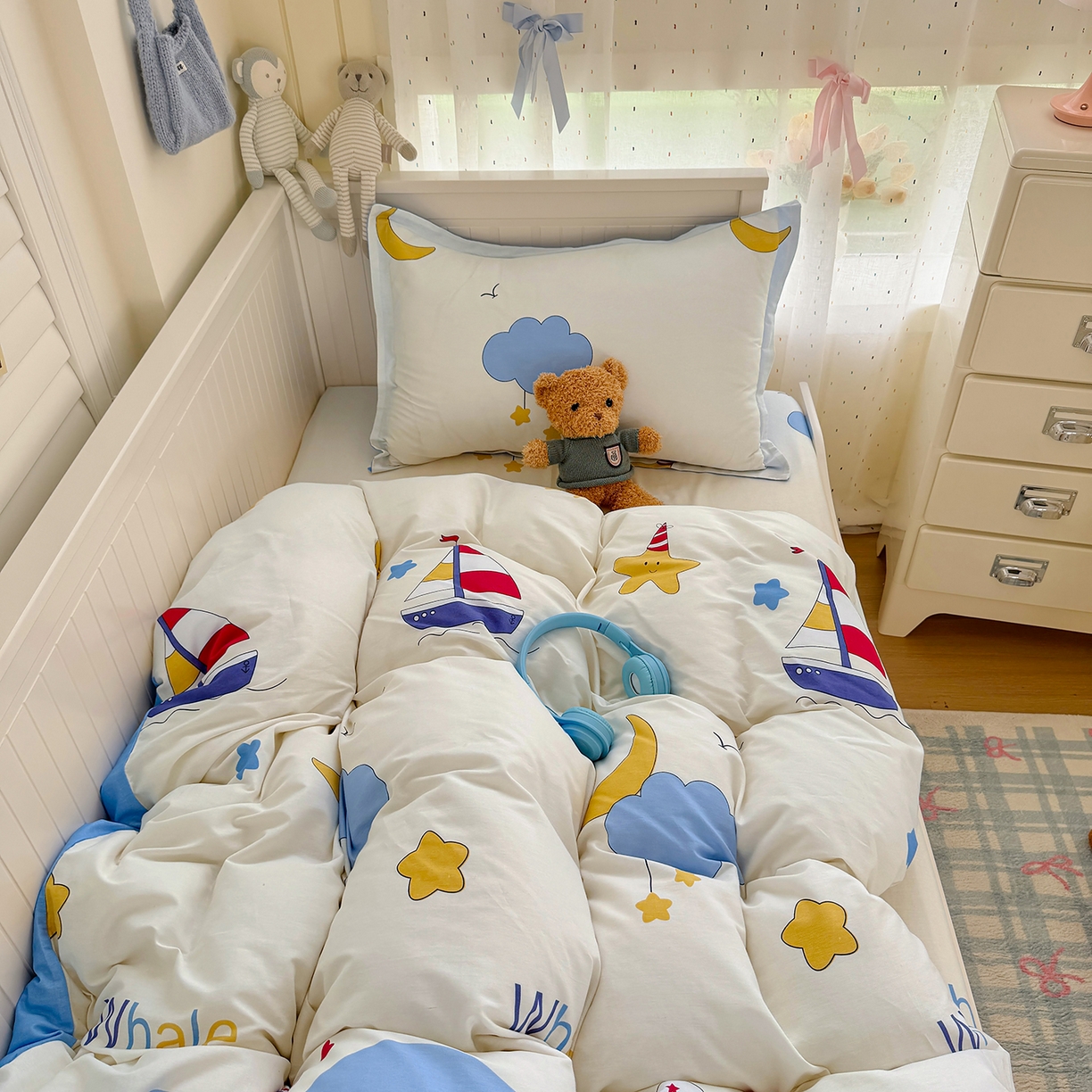 91家纺网 家纺一手货源 找家纺 尚帛 2026新款全棉品质喷气印花爆款四件套 多规格套件 单品系列-四件套学生款 水上乐园