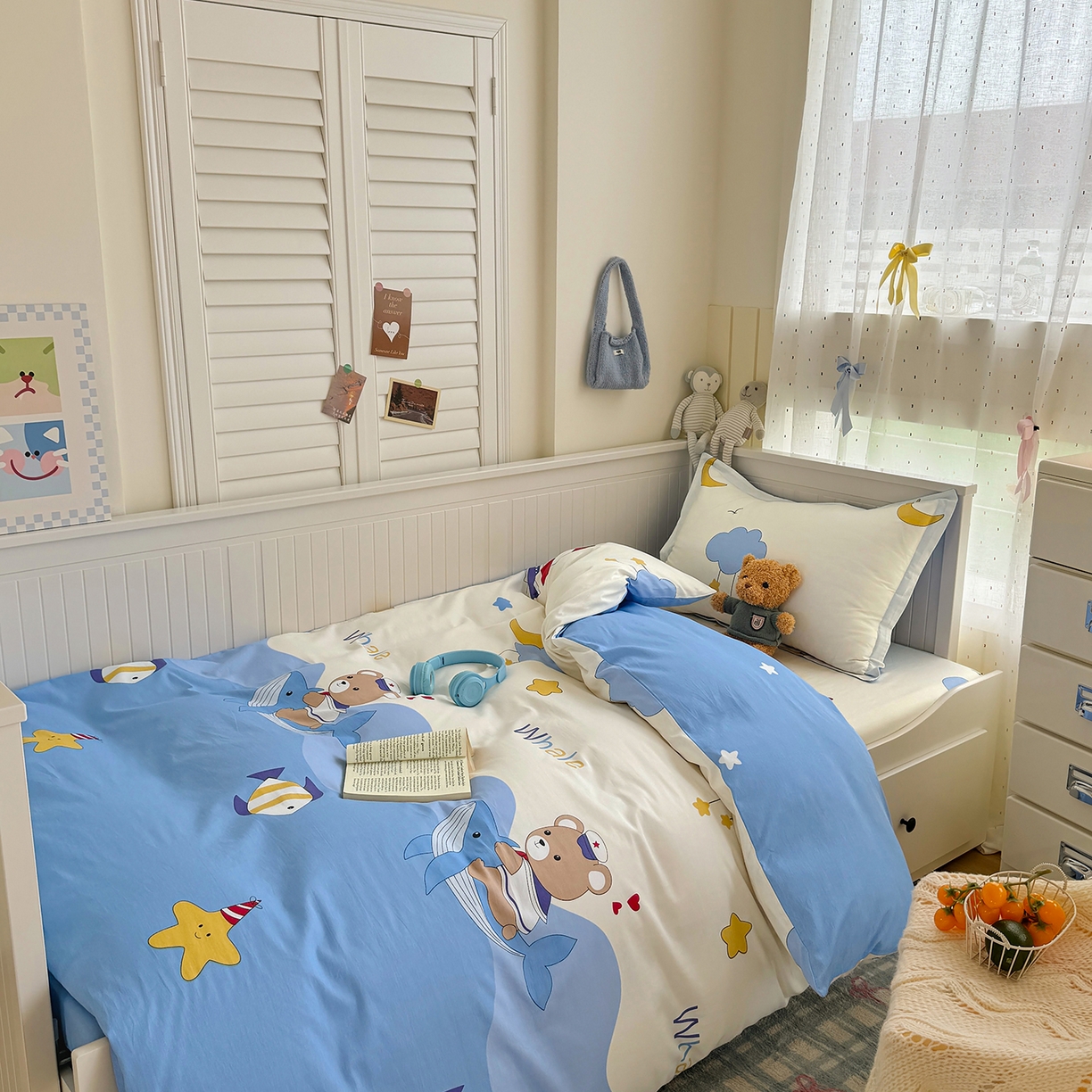 91家纺网 家纺一手货源 找家纺 尚帛 2026新款全棉品质喷气印花爆款四件套 多规格套件 单品系列-四件套学生款 水上乐园