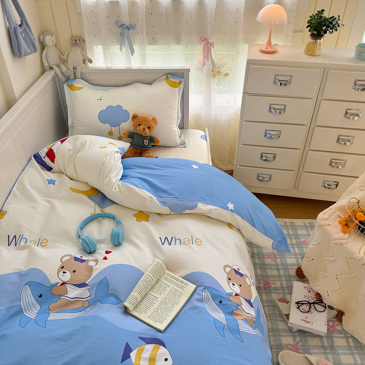 91家纺网 家纺一手货源 找家纺 尚帛 2026新款全棉品质喷气印花爆款四件套 多规格套件 单品系列-四件套学生款 水上乐园