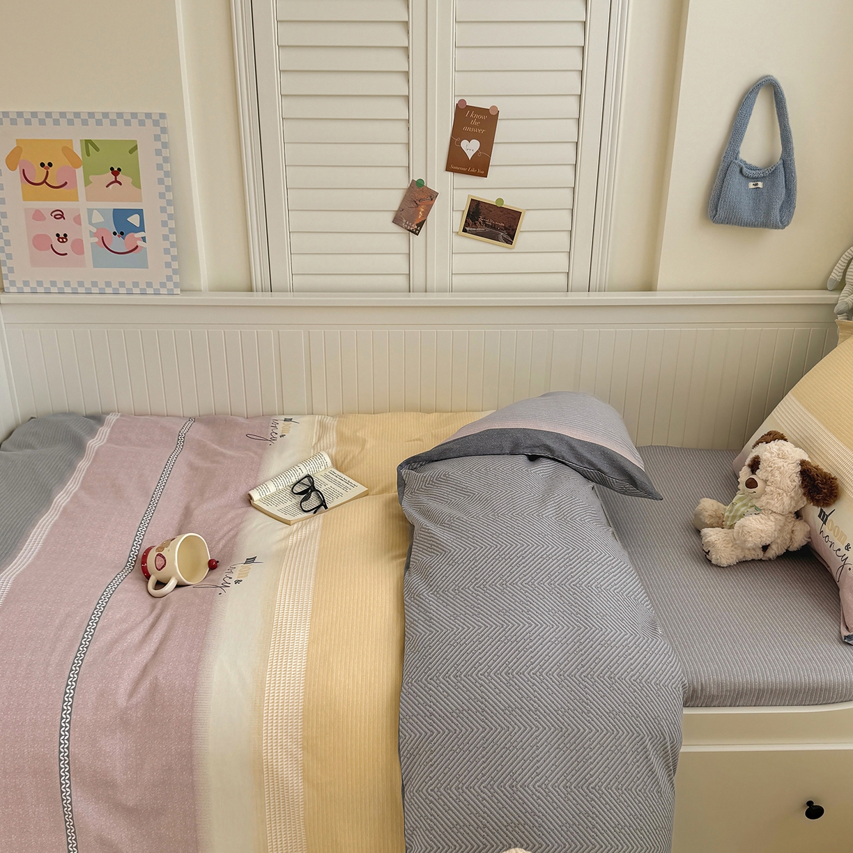 91家纺网 家纺一手货源 找家纺 尚帛 2026新款全棉品质喷气印花爆款四件套 多规格套件 单品系列-四件套学生款 协奏曲-红