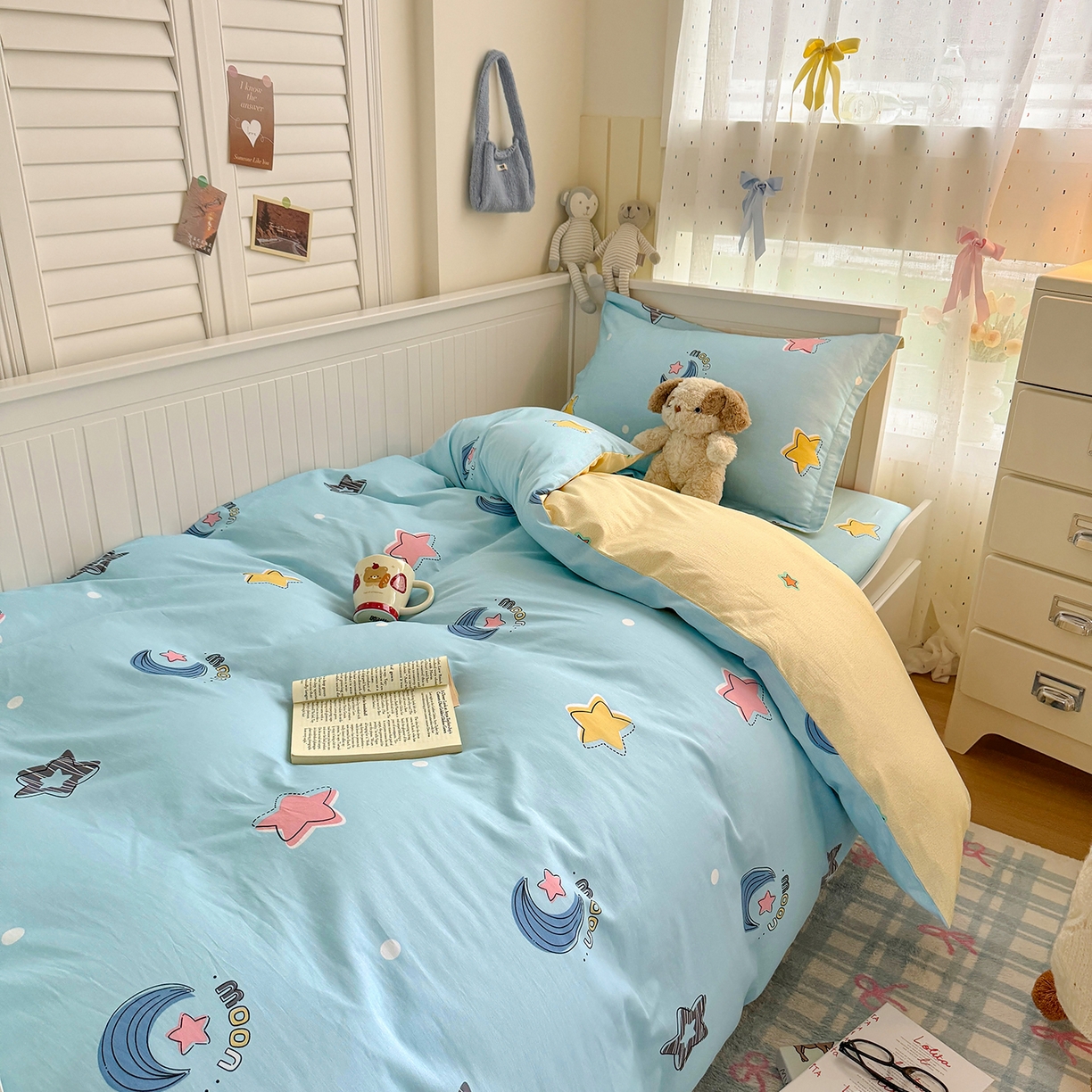 尚帛 2026新款全棉品质喷气印花爆款四件套 多规格套件 单品系列-四件套学生款 星梦想