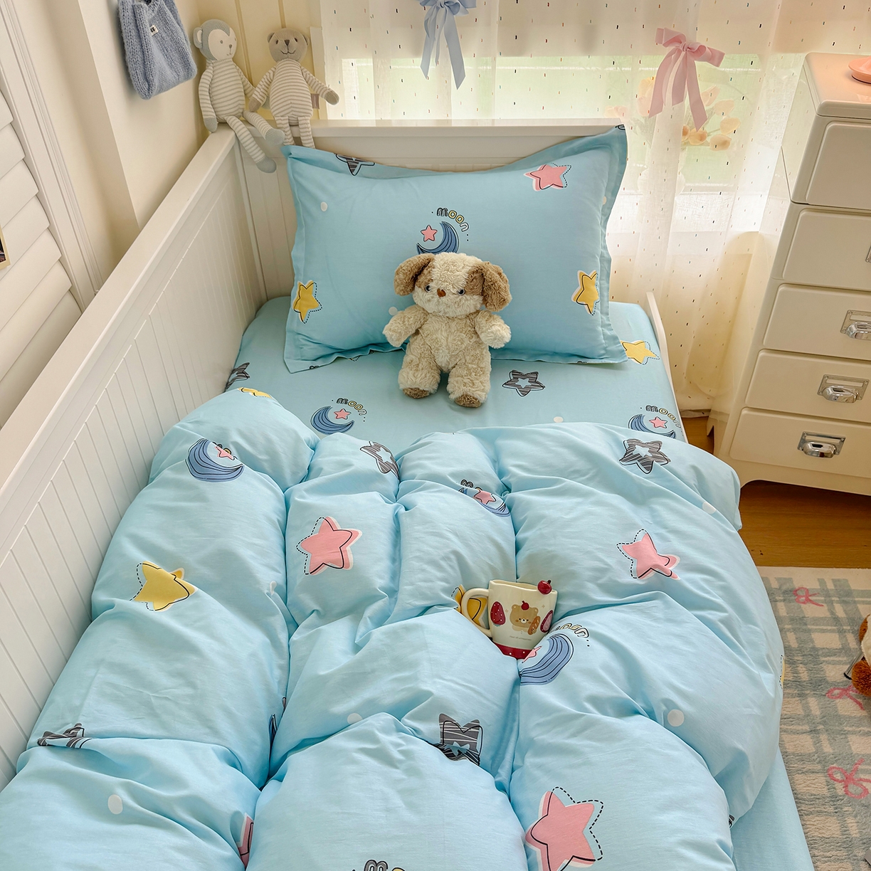 91家纺网 家纺一手货源 找家纺 尚帛 2026新款全棉品质喷气印花爆款四件套 多规格套件 单品系列-四件套学生款 星梦想