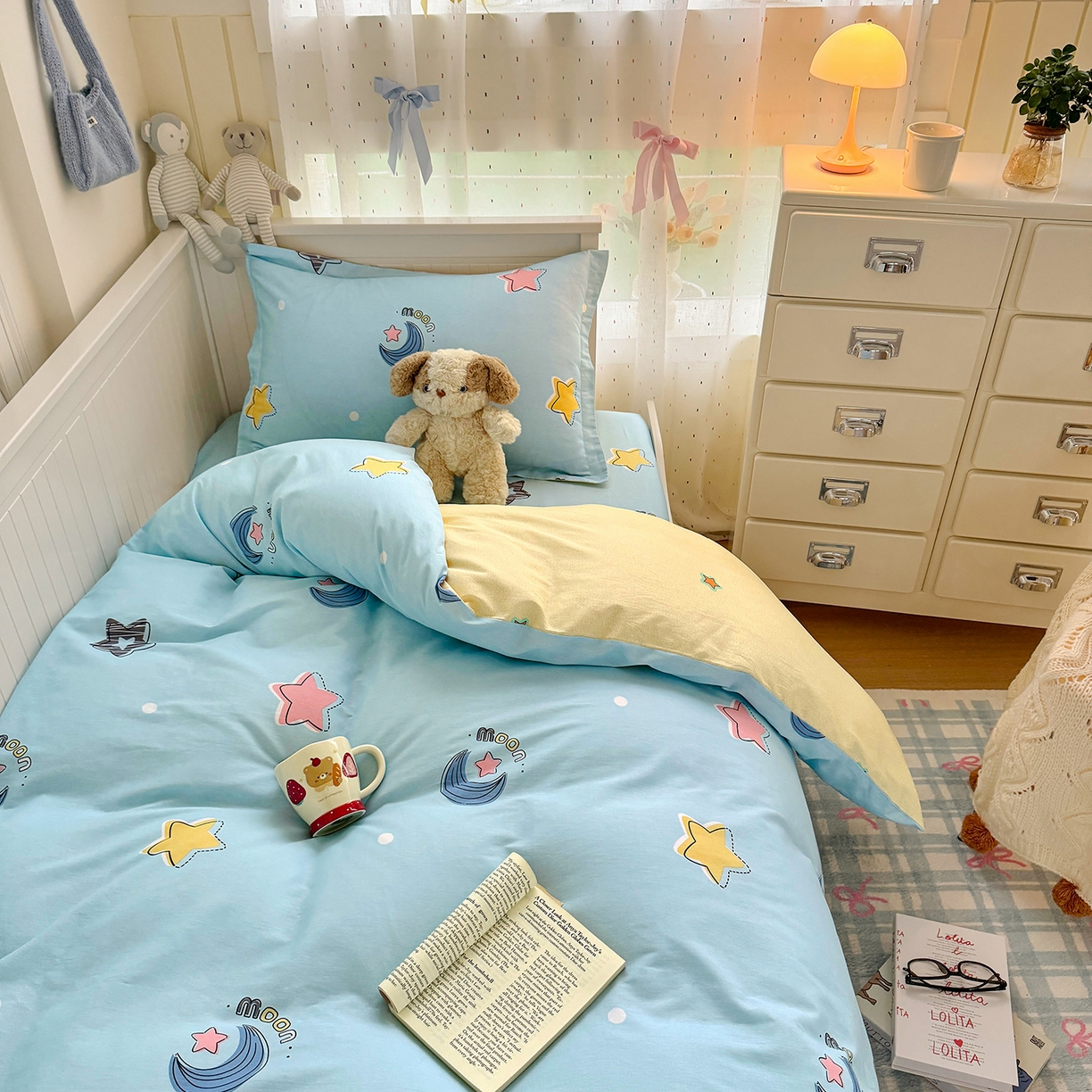 91家纺网 家纺一手货源 找家纺 尚帛 2026新款全棉品质喷气印花爆款四件套 多规格套件 单品系列-四件套学生款 星梦想