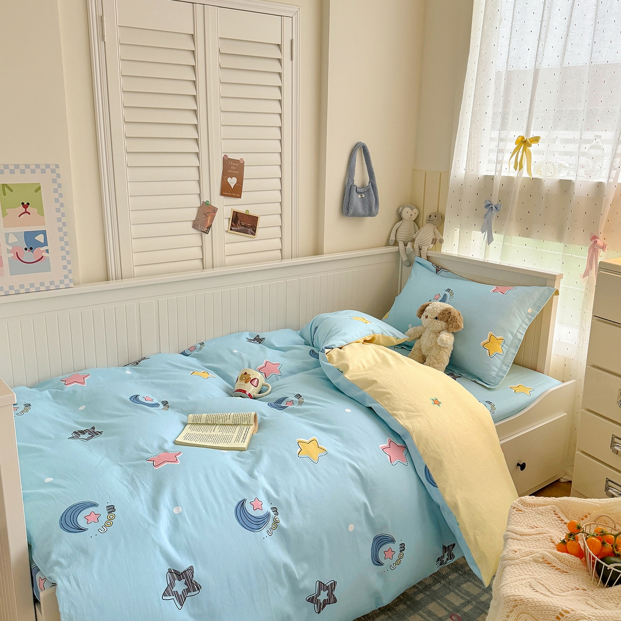 91家纺网 家纺一手货源 找家纺 尚帛 2026新款全棉品质喷气印花爆款四件套 多规格套件 单品系列-四件套学生款 星梦想