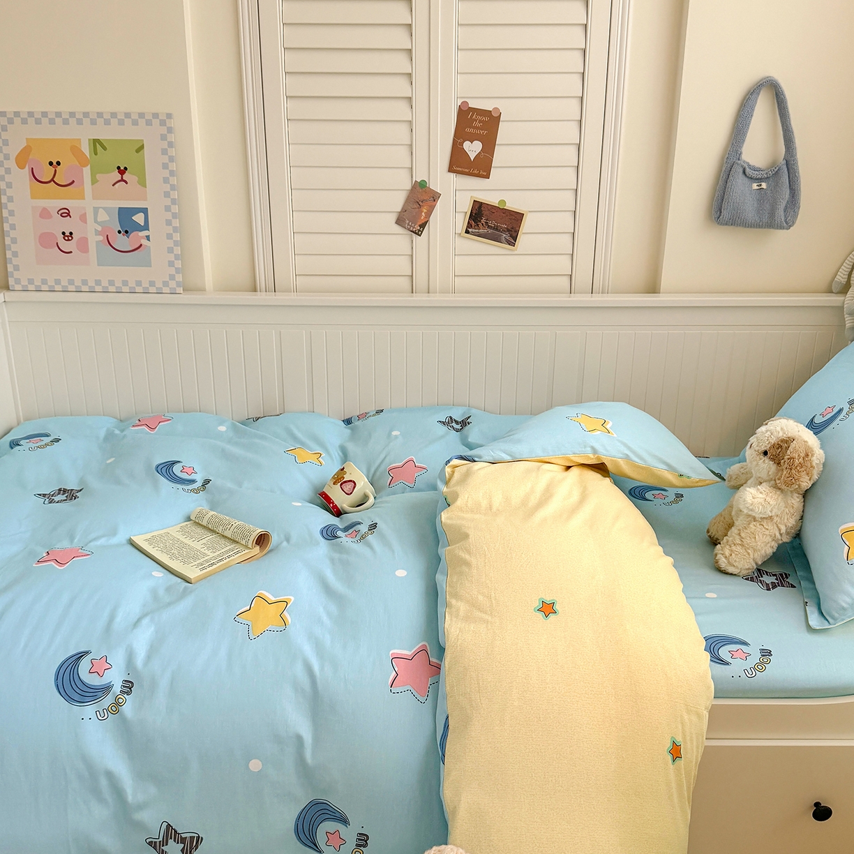 91家纺网 家纺一手货源 找家纺 尚帛 2026新款全棉品质喷气印花爆款四件套 多规格套件 单品系列-四件套学生款 星梦想