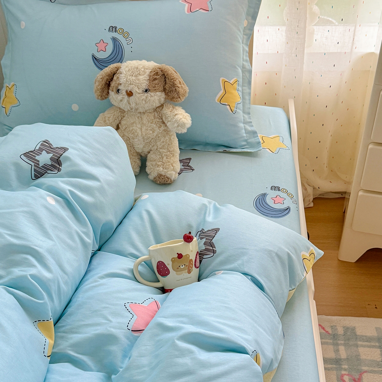 91家纺网 家纺一手货源 找家纺 尚帛 2026新款全棉品质喷气印花爆款四件套 多规格套件 单品系列-四件套学生款 星梦想