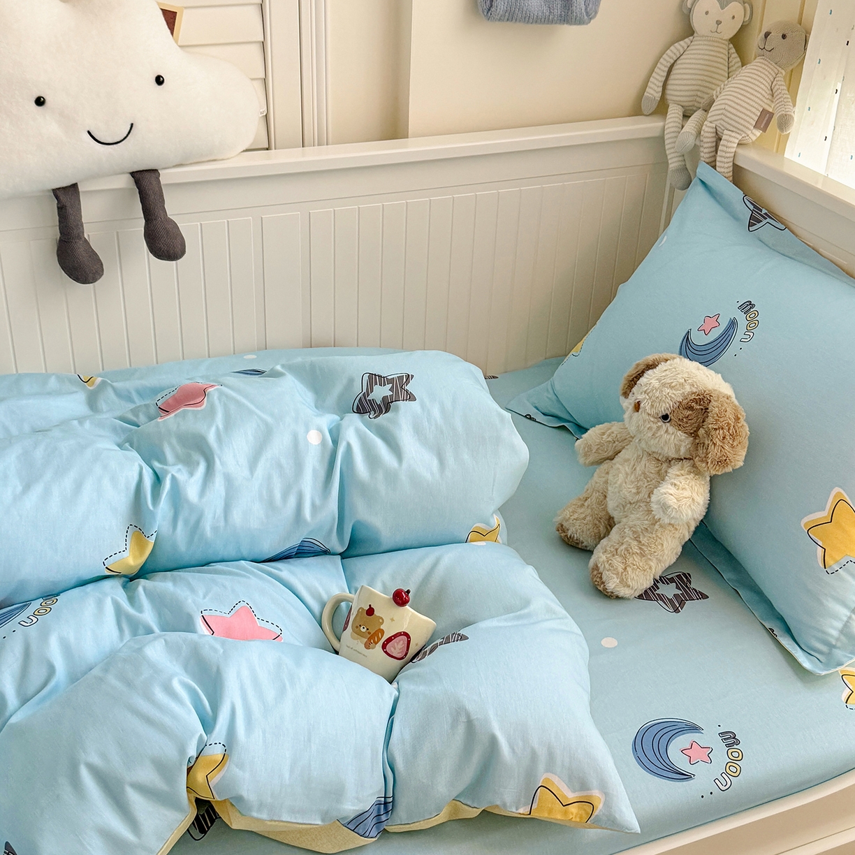 91家纺网 家纺一手货源 找家纺 尚帛 2026新款全棉品质喷气印花爆款四件套 多规格套件 单品系列-四件套学生款 星梦想