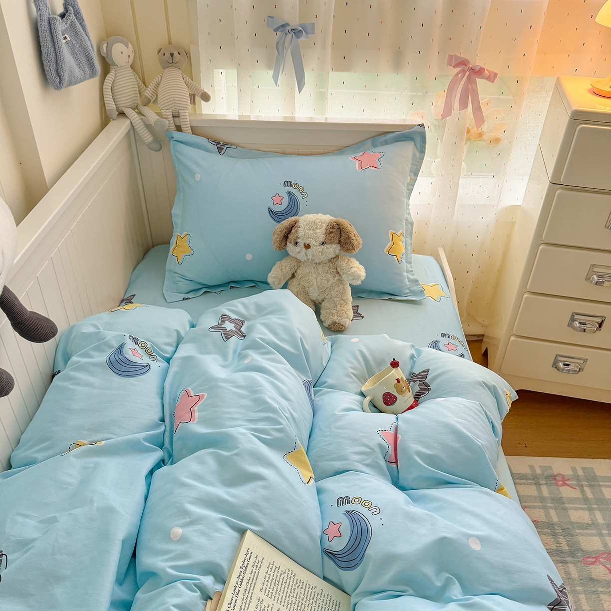 91家纺网 家纺一手货源 找家纺 尚帛 2026新款全棉品质喷气印花爆款四件套 多规格套件 单品系列-四件套学生款 星梦想