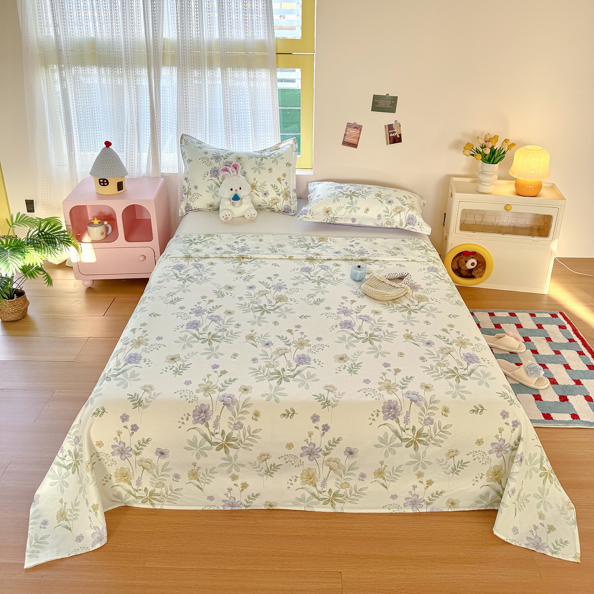 91家纺网 家纺一手货源 找家纺 （总1）尚帛 2024新款12868印花纯棉全棉四件套直播