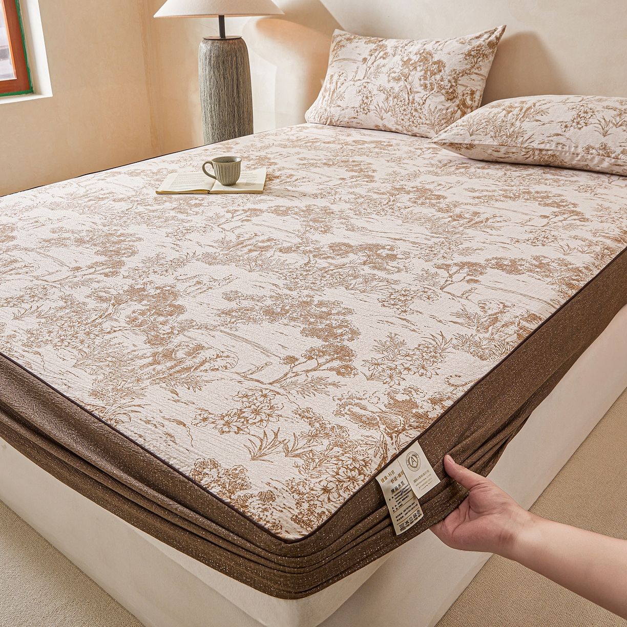 91家纺网 家纺一手货源 找家纺 （总）笠裙家纺 2026新款云感水洗棉印花单床笠床笠单件